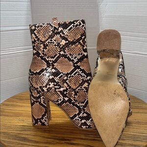 Snakeskin Pattern Ankle Boots